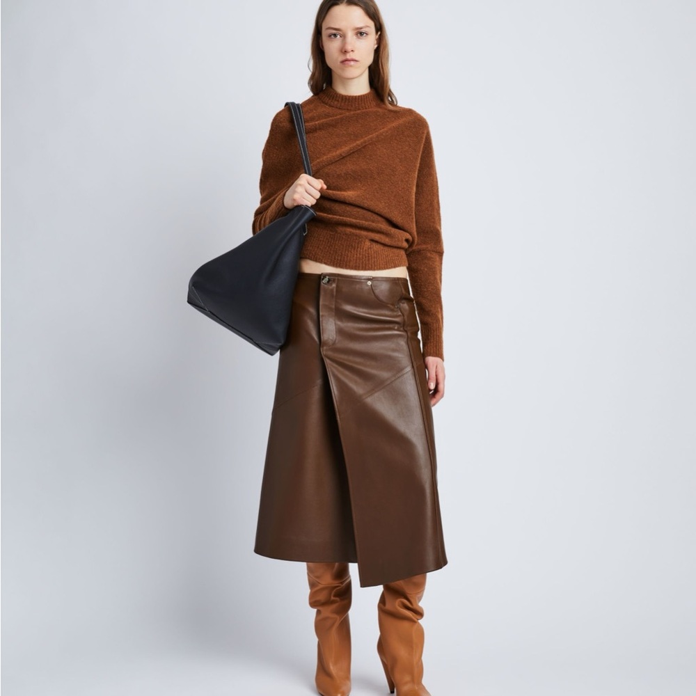 Proenza Schouler Brown Nappa Leather Skirt size 0